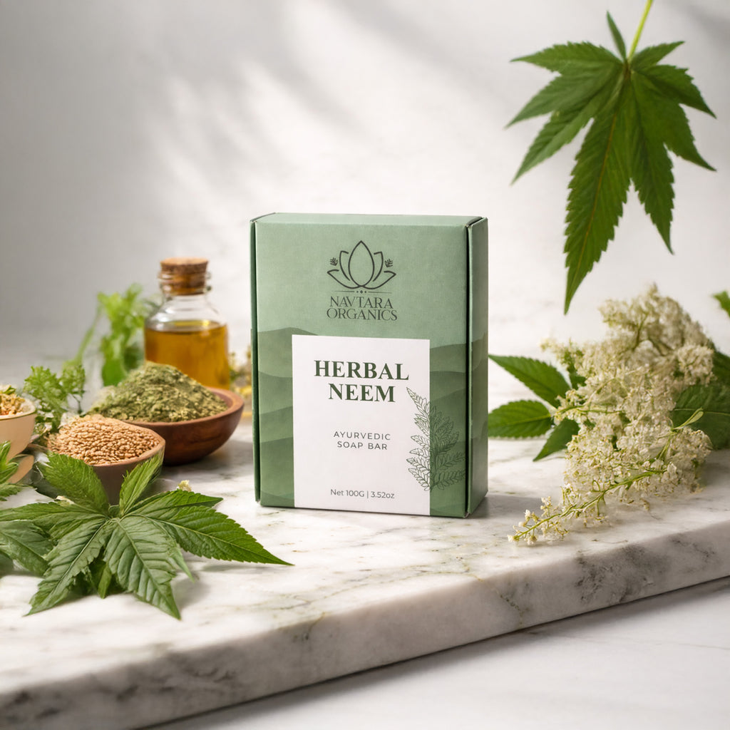 Herbal Neem Ayurvedic Soap Bar  | Navtara Organics (100g)