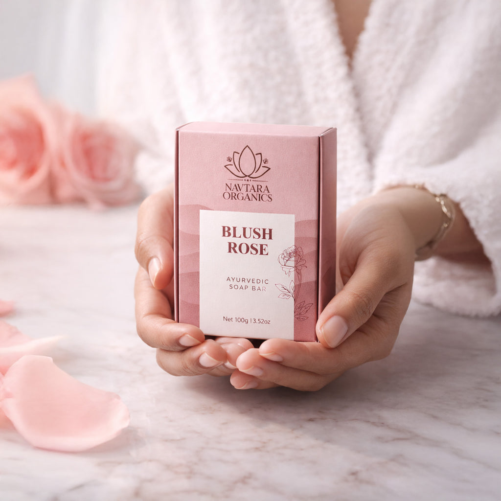 Blush Rose Ayurvedic Soap Bar | Navtara Organics (100g)