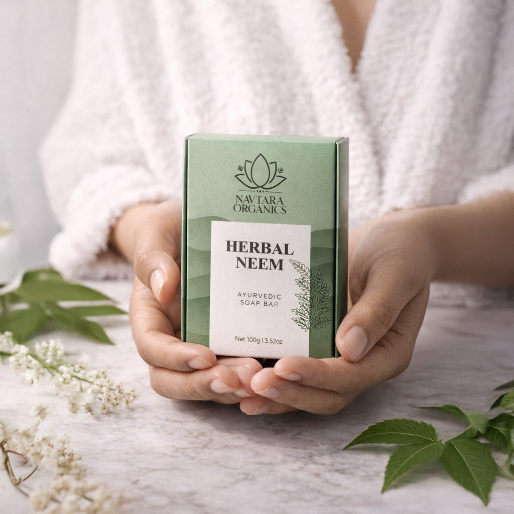 Herbal Neem Ayurvedic Soap Bar  | Navtara Organics (100g)