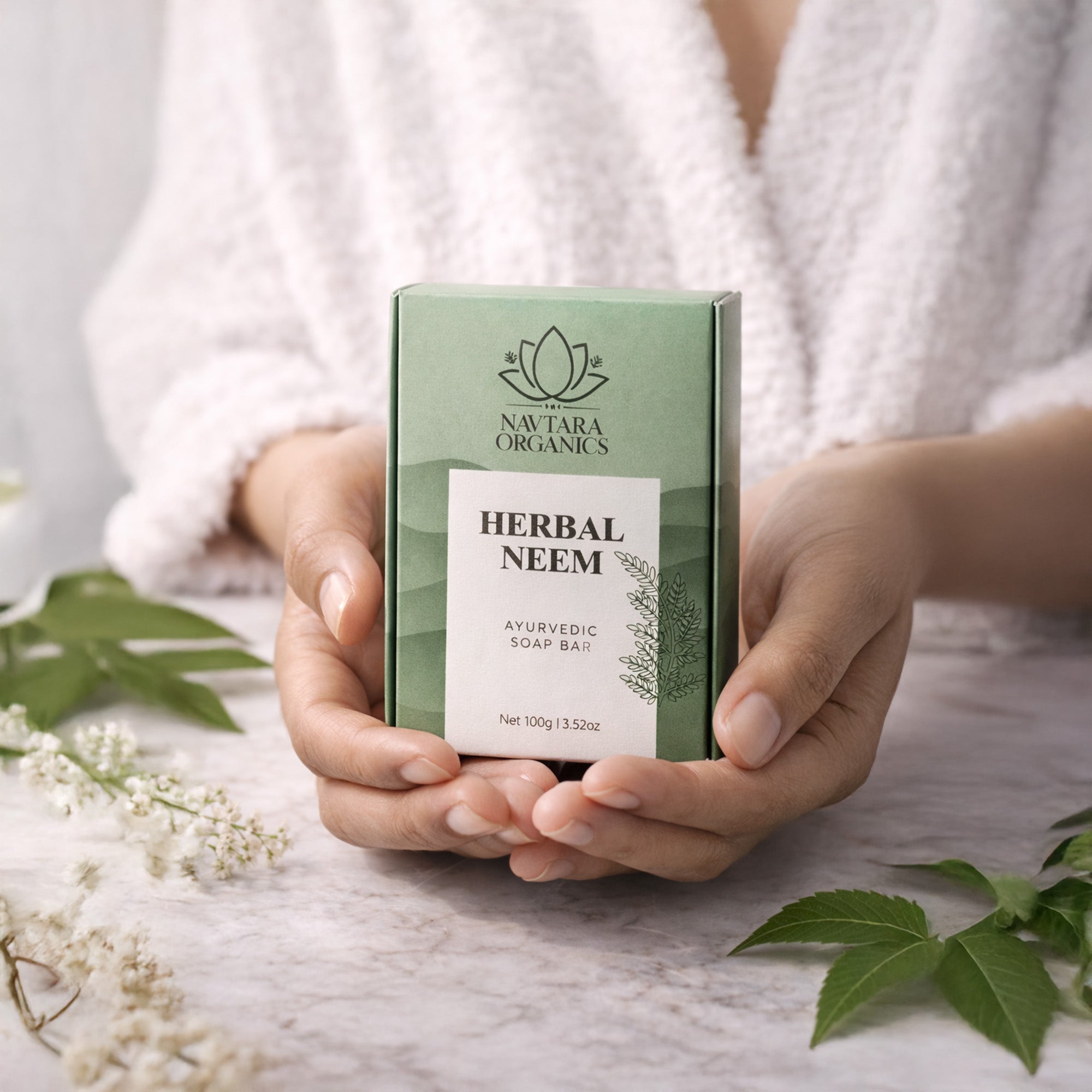 Herbal Neem Ayurvedic Soap Bar  | Navtara Organics (100g)
