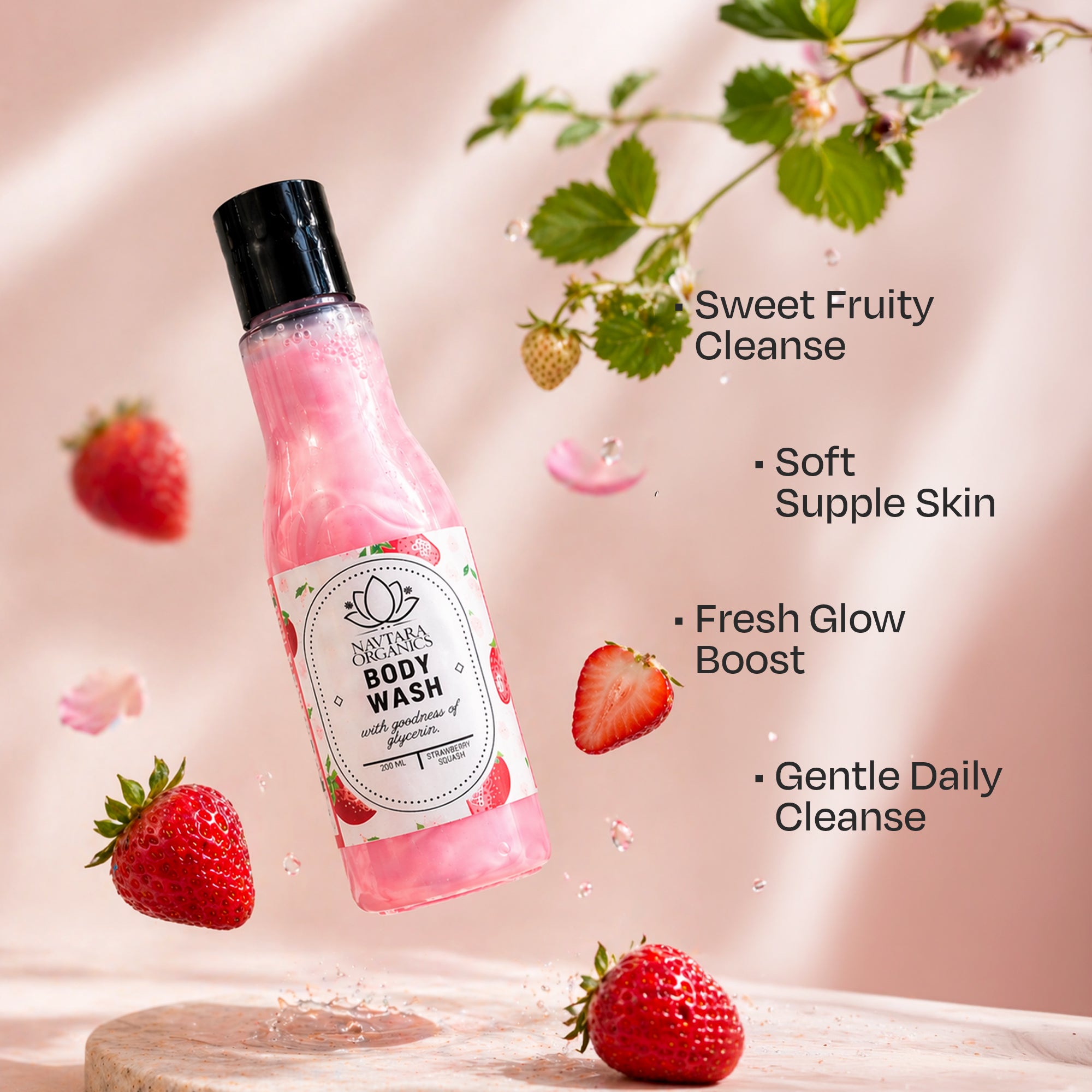 Strawberry Squash Body Wash | Navtara Organics (200ml)