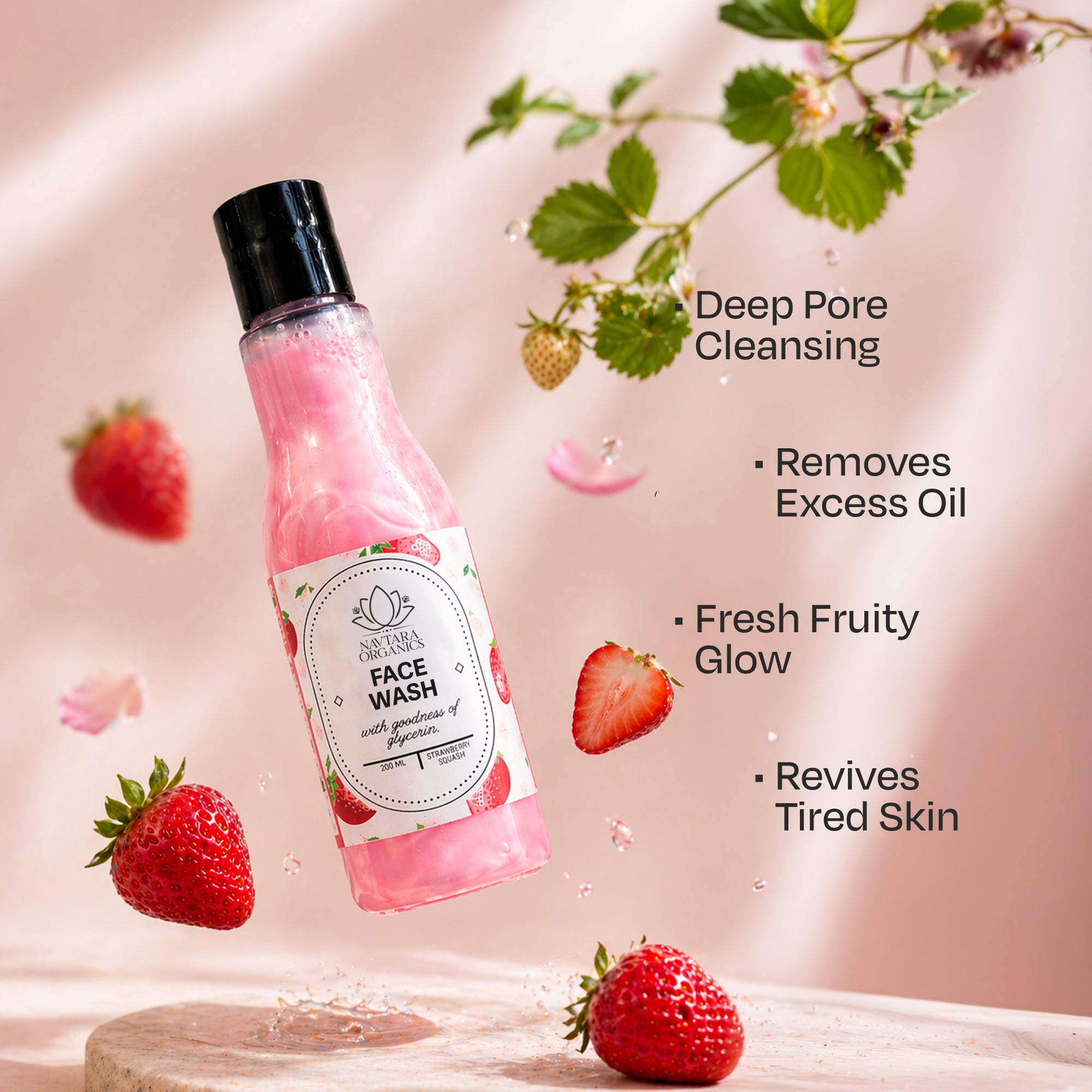 Strawberry Squash Face Wash | Navtara Organics (200ml)