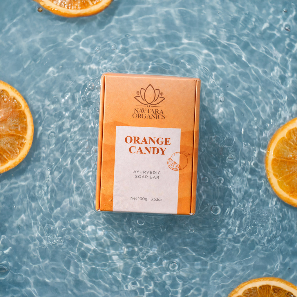 Orange Candy Ayurvedic Soap Bar | Navtara Organics (100g)