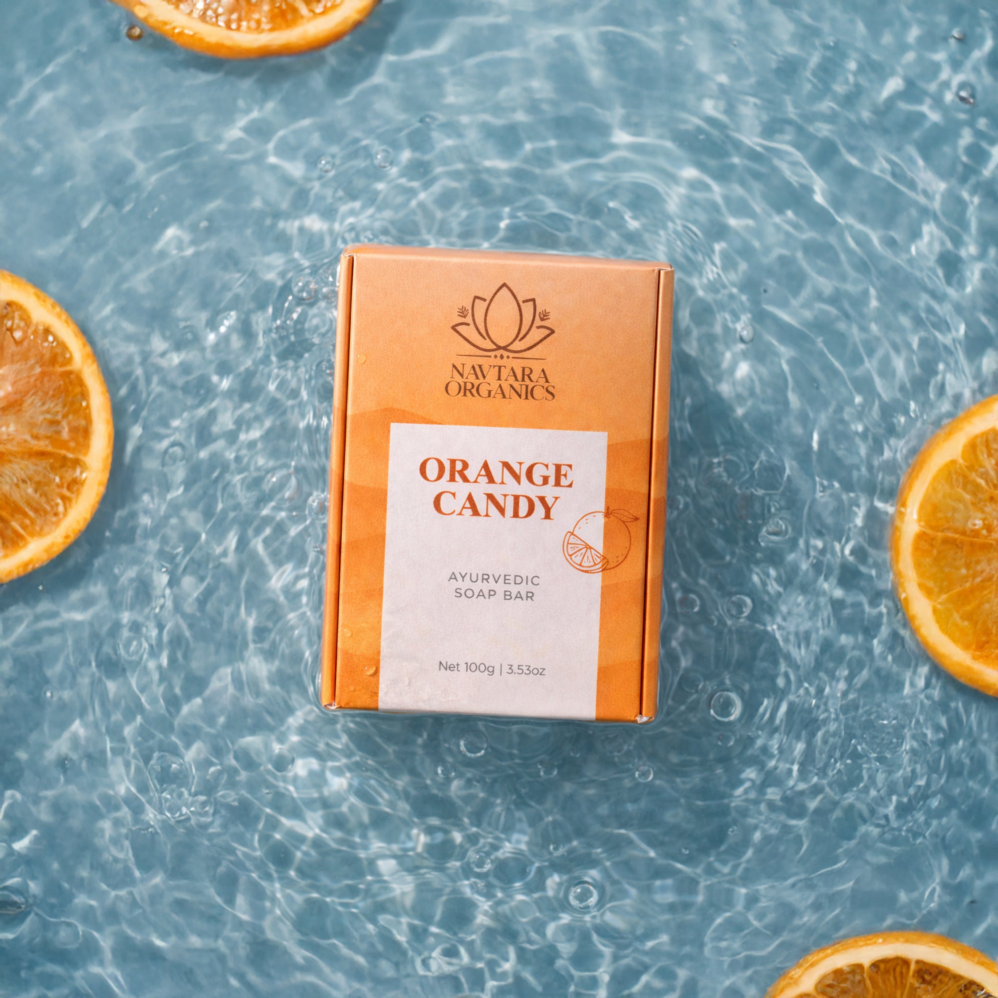 Orange Candy Ayurvedic Soap Bar | Navtara Organics (100g)