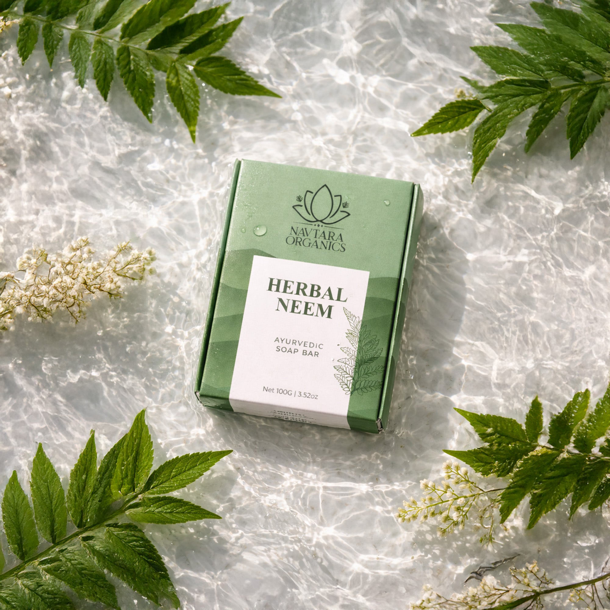 Herbal Neem Ayurvedic Soap Bar  | Navtara Organics (100g)