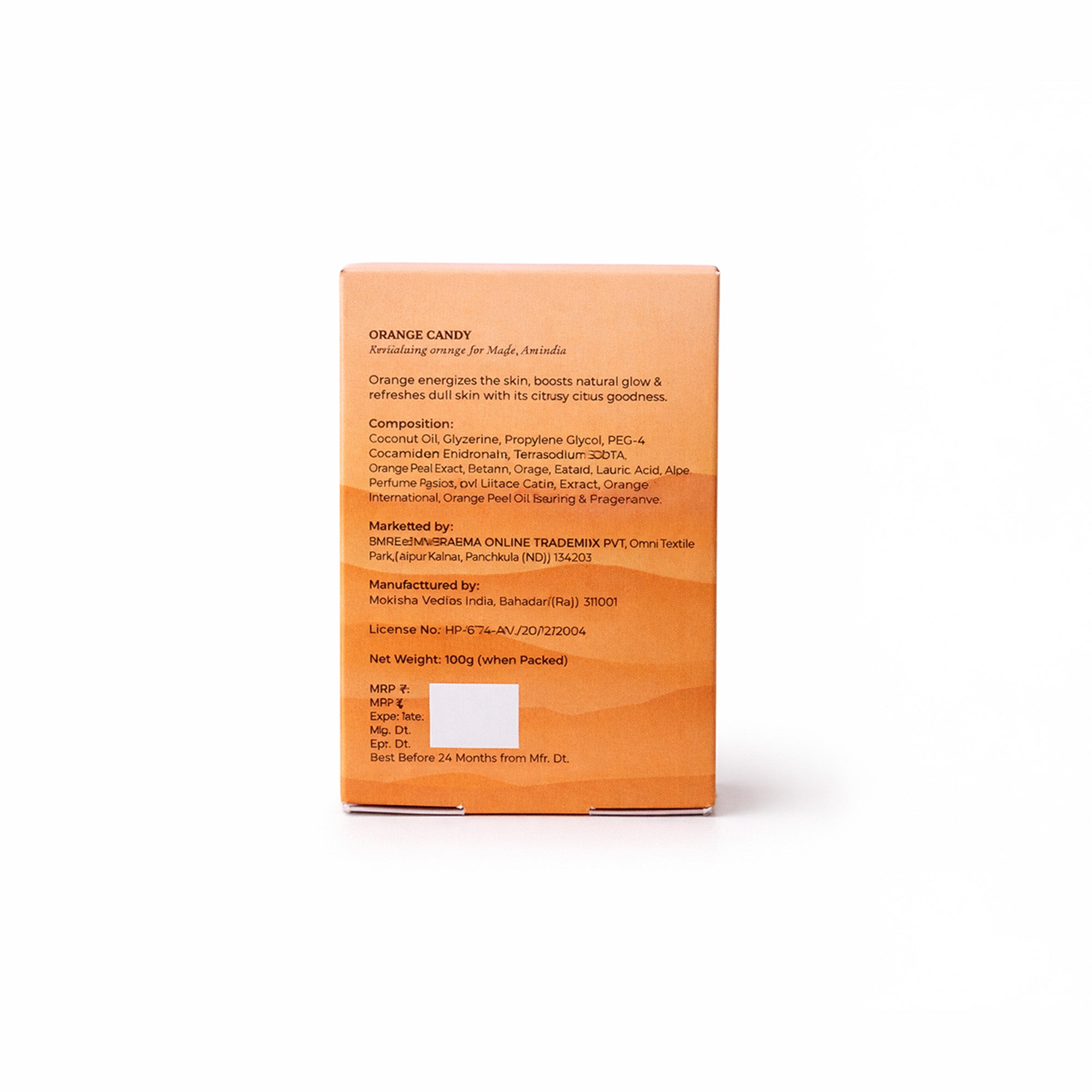 Orange Candy Ayurvedic Soap Bar | Navtara Organics (100g)