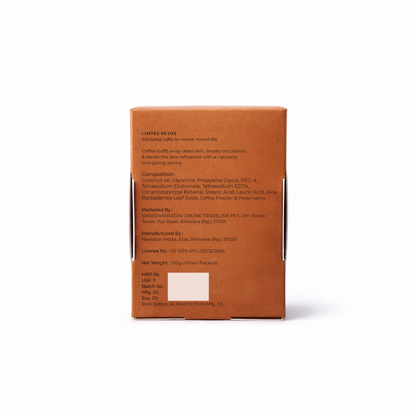 Coffee Detox Soap Bar | Navtara Organics (100g)